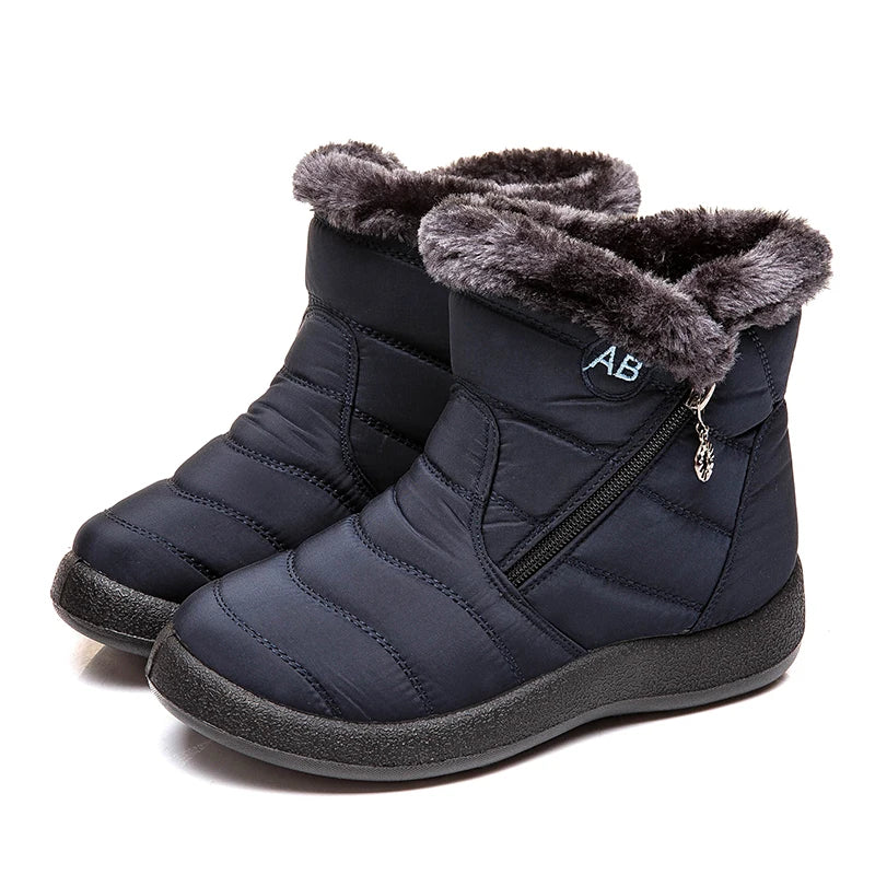 Bequeme Damen-Schneestiefel mit Reißverschluss