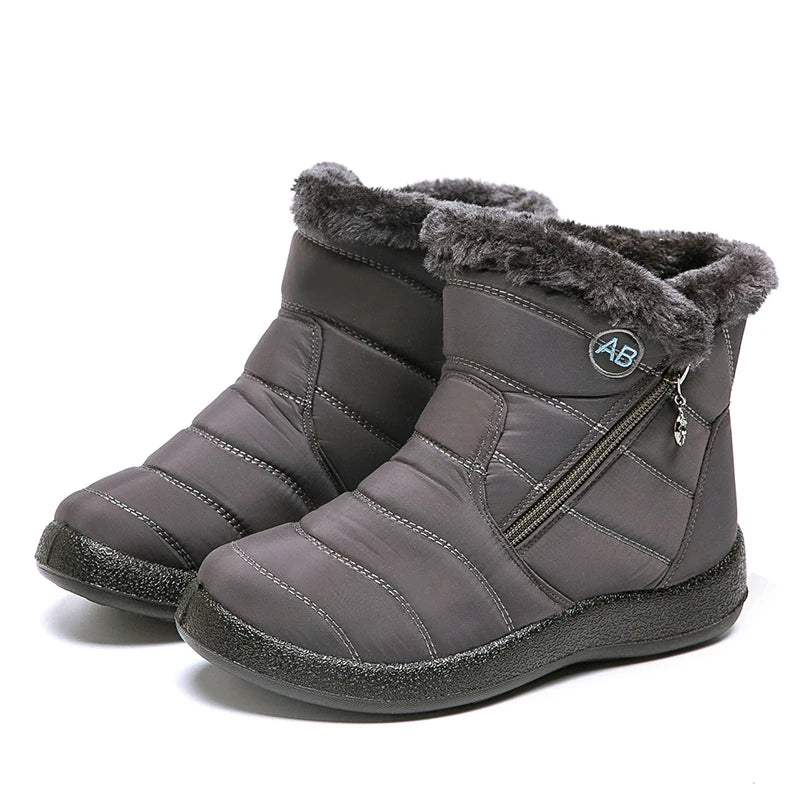 Bequeme Damen-Schneestiefel mit Reißverschluss