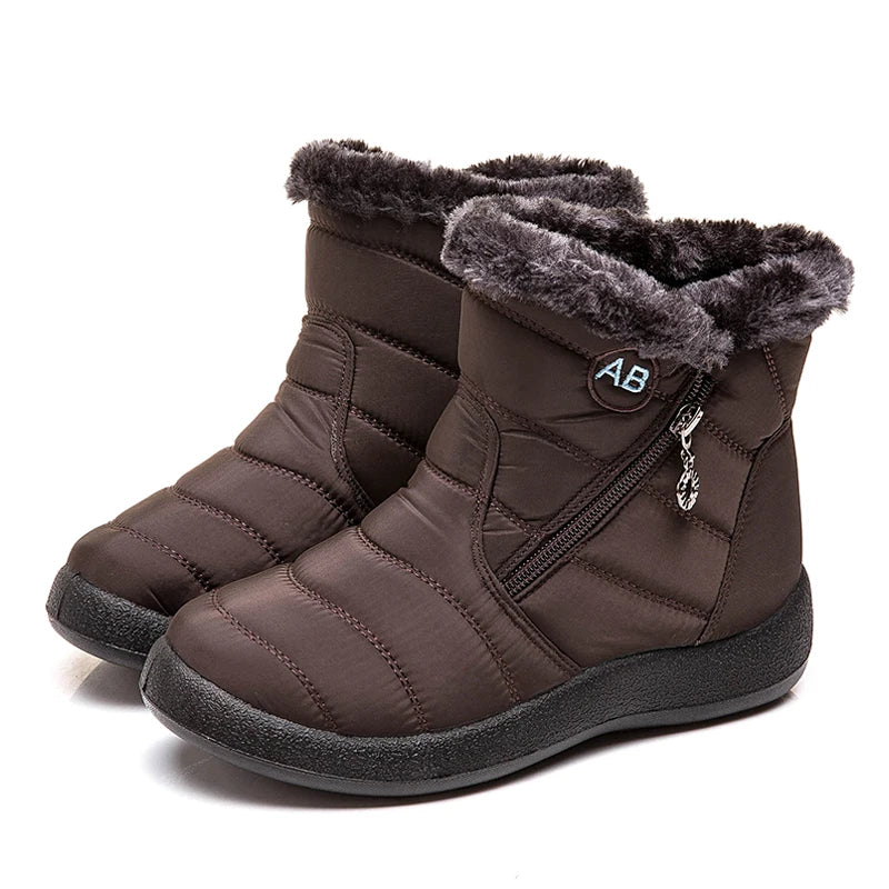 Bequeme Damen-Schneestiefel mit Reißverschluss