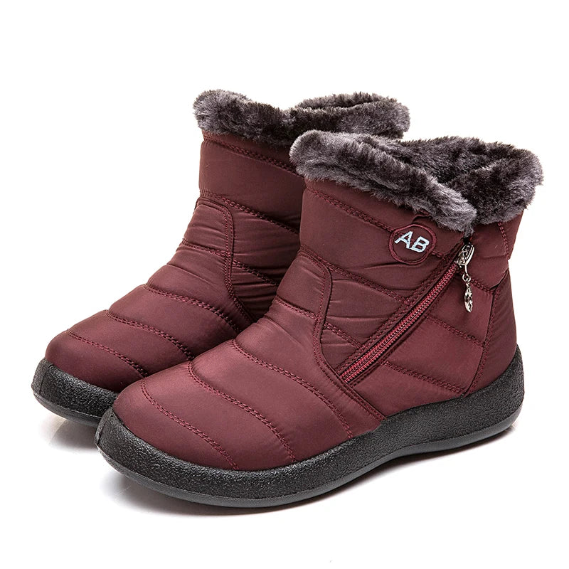 Bequeme Damen-Schneestiefel mit Reißverschluss